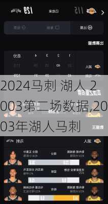 马刺 湖人 2003第二场数据,2003年湖人马刺