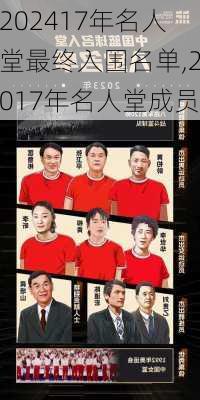 17年名人堂最终入围名单,2017年名人堂成员
