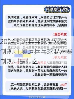 奥运乒乓球混双赛制规则,奥运乒乓球混双赛制规则是什么