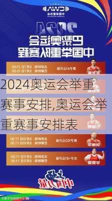 奥运会举重赛事安排,奥运会举重赛事安排表