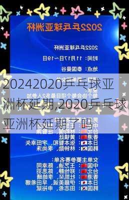 2020乒乓球亚洲杯延期,2020乒乓球亚洲杯延期了吗