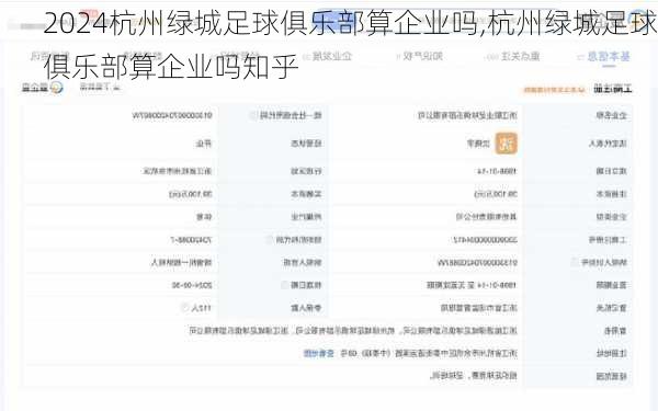 杭州绿城足球俱乐部算企业吗,杭州绿城足球俱乐部算企业吗知乎