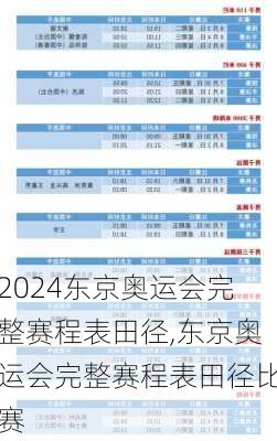 东京奥运会完整赛程表田径,东京奥运会完整赛程表田径比赛