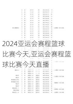 亚运会赛程篮球比赛今天,亚运会赛程篮球比赛今天直播