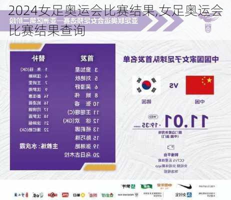 女足奥运会比赛结果,女足奥运会比赛结果查询