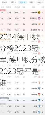 德甲积分榜2023冠军,德甲积分榜2023冠军是谁