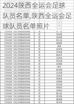 陕西全运会足球队员名单,陕西全运会足球队员名单照片