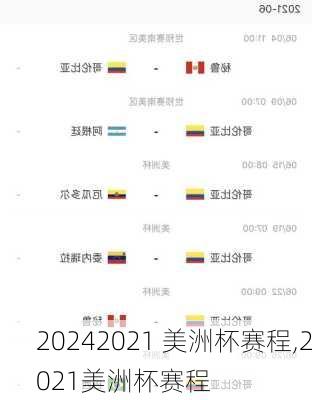 2021 美洲杯赛程,2021美洲杯赛程