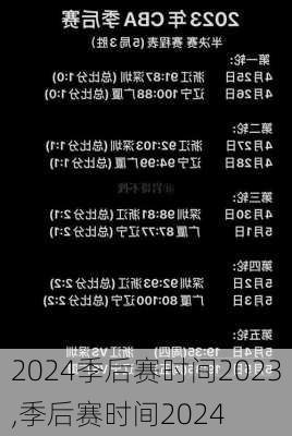 季后赛时间2023,季后赛时间2024