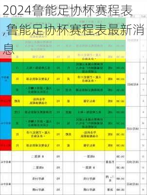 鲁能足协杯赛程表,鲁能足协杯赛程表最新消息
