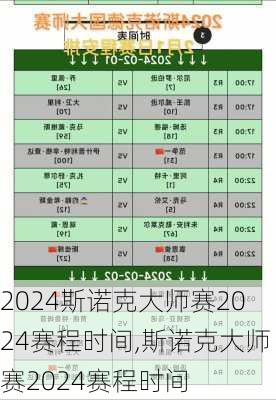 斯诺克大师赛2024赛程时间,斯诺克大师赛2024赛程时间