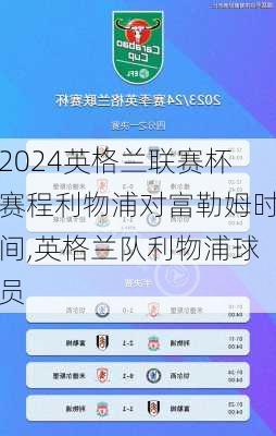 英格兰联赛杯赛程利物浦对富勒姆时间,英格兰队利物浦球员
