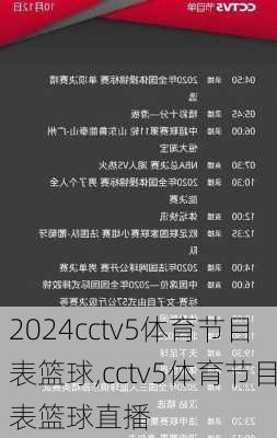 cctv5体育节目表篮球,cctv5体育节目表篮球直播