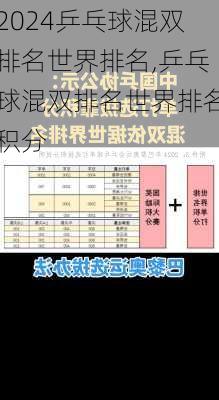 乒乓球混双排名世界排名,乒乓球混双排名世界排名积分