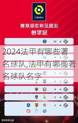 法甲有哪些著名球队,法甲有哪些著名球队名字