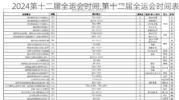 第十二届全运会时间,第十二届全运会时间表