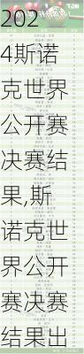 斯诺克世界公开赛决赛结果,斯诺克世界公开赛决赛结果出来了吗