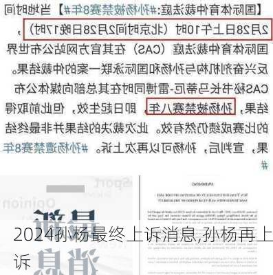 孙杨最终上诉消息,孙杨再上诉