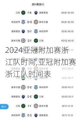 亚冠附加赛浙江队时间,亚冠附加赛浙江队时间表