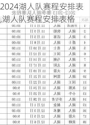 湖人队赛程安排表,湖人队赛程安排表格
