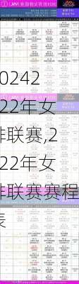 2022年女排联赛,2022年女排联赛赛程表