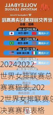 2022世界女排联赛总决赛赛程表,2022世界女排联赛总决赛赛程表格