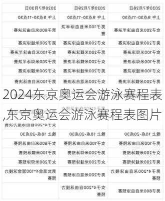 东京奥运会游泳赛程表,东京奥运会游泳赛程表图片
