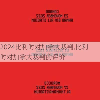 比利时对加拿大裁判,比利时对加拿大裁判的评价