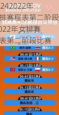 2022年女排赛程表第二阶段,2022年女排赛程表第二阶段比赛