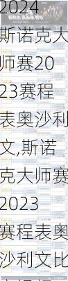 斯诺克大师赛2023赛程表奥沙利文,斯诺克大师赛2023赛程表奥沙利文比赛视频