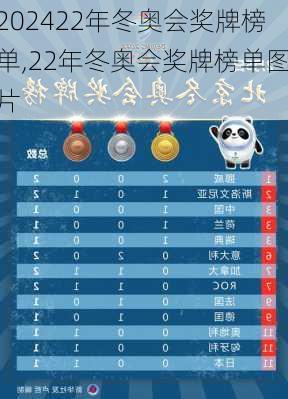 22年冬奥会奖牌榜单,22年冬奥会奖牌榜单图片