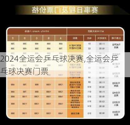 全运会乒乓球决赛,全运会乒乓球决赛门票