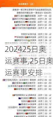 25日奥运赛事,25日奥运赛事安排