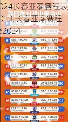 长春亚泰赛程表2019,长春亚泰赛程表2024