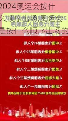 奥运会按什么顺序出场,奥运会是按什么顺序出场的