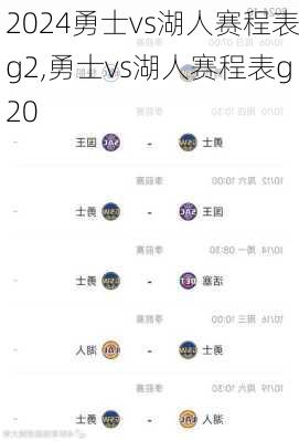 勇士vs湖人赛程表g2,勇士vs湖人赛程表g20