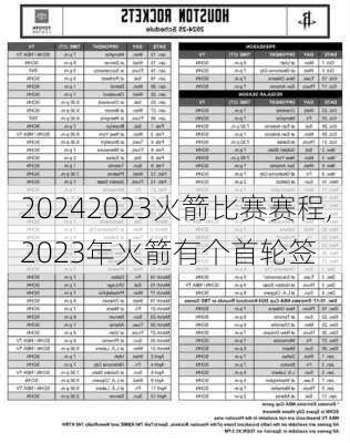 2023火箭比赛赛程,2023年火箭有个首轮签