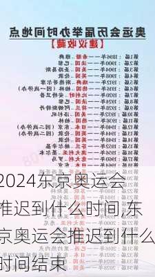 东京奥运会推迟到什么时间,东京奥运会推迟到什么时间结束
