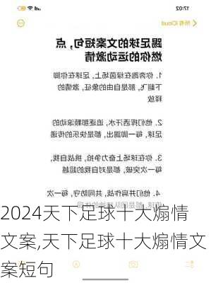 天下足球十大煽情文案,天下足球十大煽情文案短句