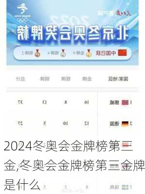 冬奥会金牌榜第三金,冬奥会金牌榜第三金牌是什么