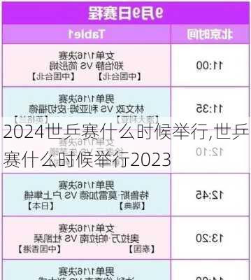世乒赛什么时候举行,世乒赛什么时候举行2023