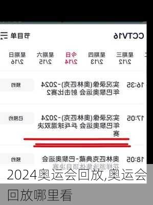 奥运会回放,奥运会回放哪里看