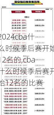 cba什么时候季后赛开始12名的,cba什么时候季后赛开始12名的比赛