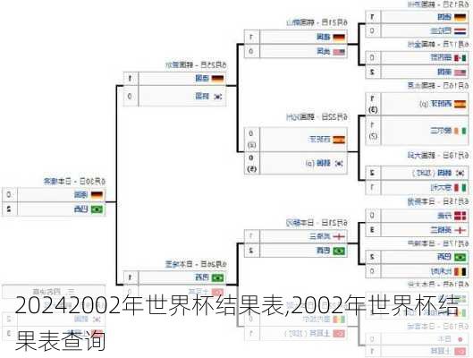 2002年世界杯结果表,2002年世界杯结果表查询