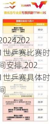 2021世乒赛比赛时间安排,2021世乒赛具体时间