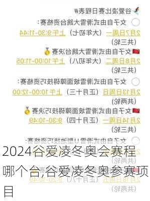 谷爱凌冬奥会赛程哪个台,谷爱凌冬奥参赛项目