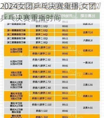 女团乒乓决赛重播,女团乒乓决赛重播时间