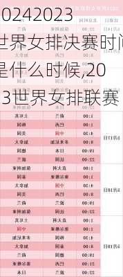 2023世界女排决赛时间是什么时候,2023世界女排联赛
