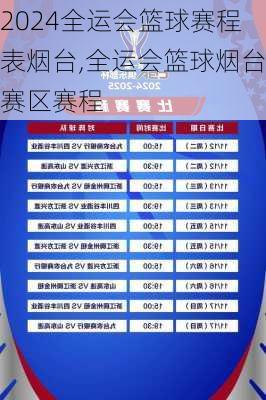 全运会篮球赛程表烟台,全运会篮球烟台赛区赛程
