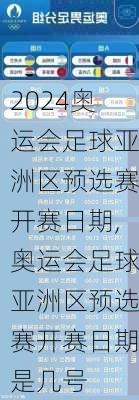 奥运会足球亚洲区预选赛开赛日期,奥运会足球亚洲区预选赛开赛日期是几号